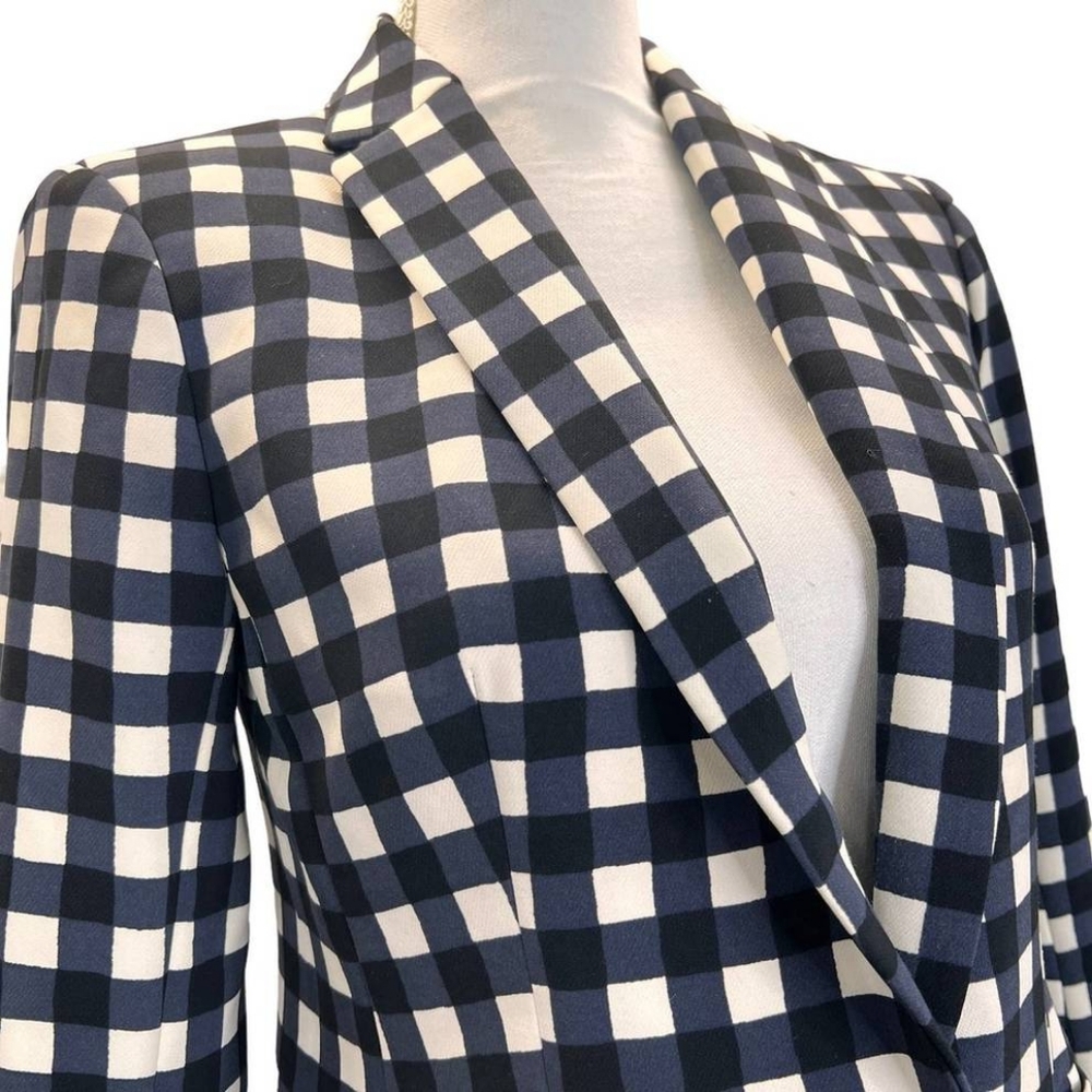 SHIPS FREE!! Banana Republic Women's Gingham Plaid Checkered Print Jacket Blazer
